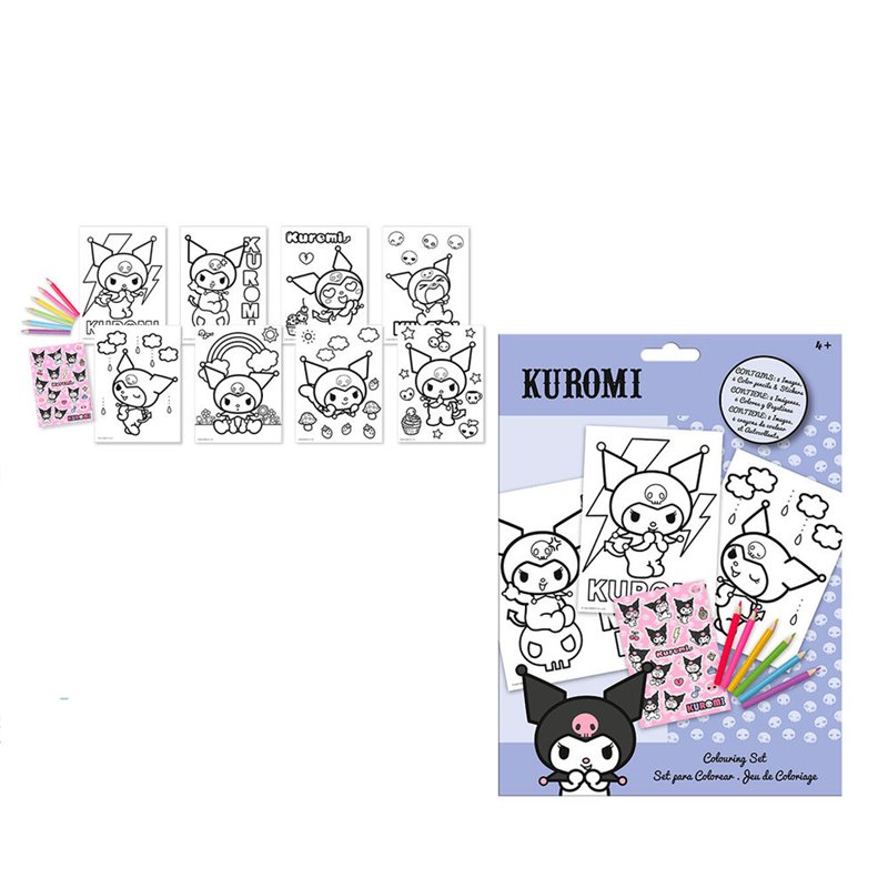 Set Colorear con pegatinas Kuromi Hello Kitty