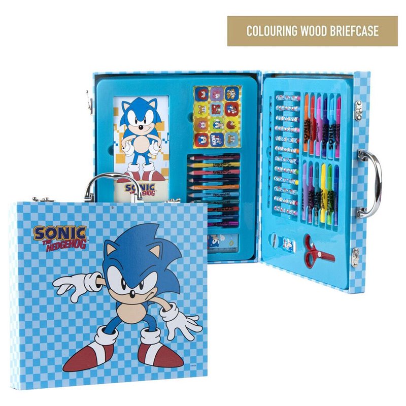 Maletin papeleria coloreable Sonic the Hedgehog