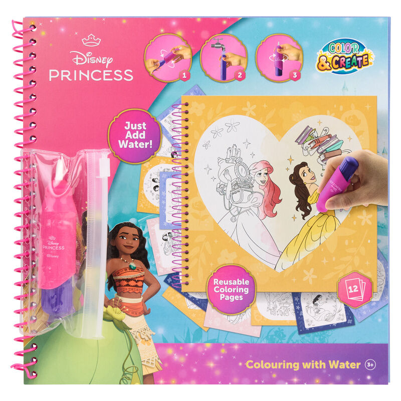 Libro magico pinta con agua Princesas Disney