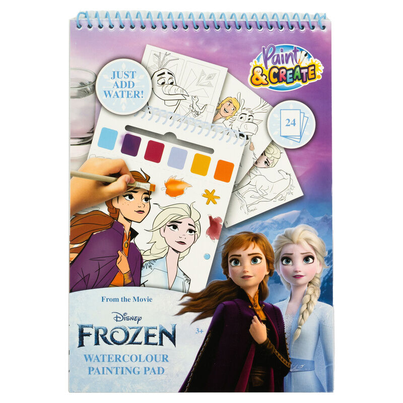 Libro dibujo + acuarelas y pincel Frozen Disney