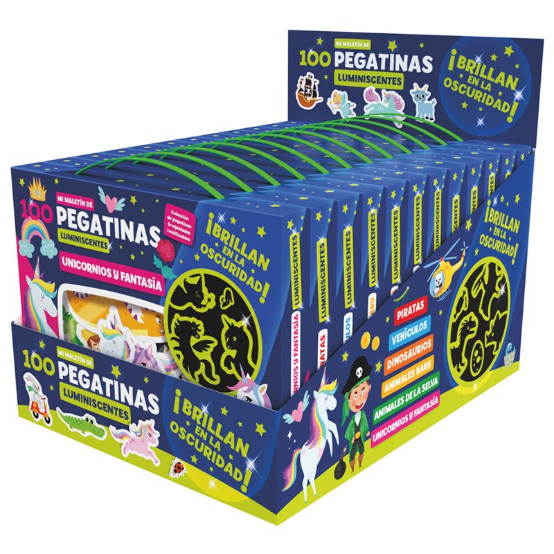 Maletin 100 pegatinas luminiscentes surtido