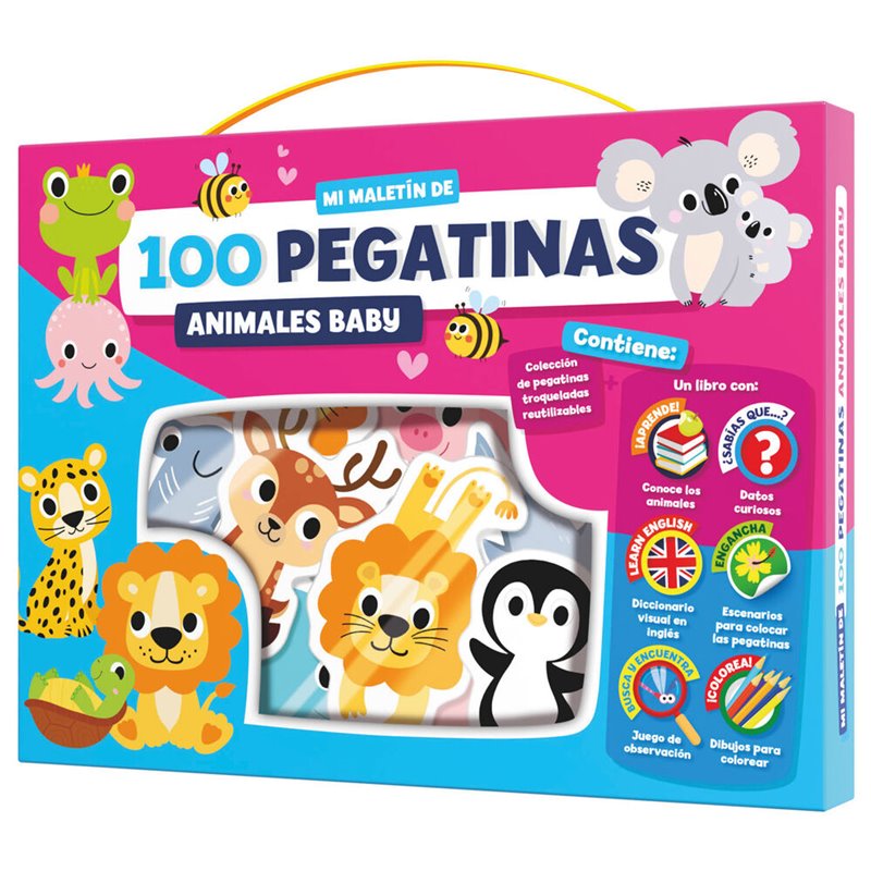Maletin 100 pegatinas Animales Baby