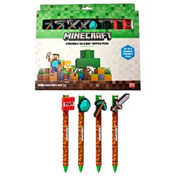 Blister 8 boligrafos colores borrables Minecraft