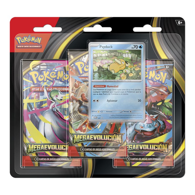 Blister cartas 3 sobres refuerzo Mega Evolucion Pokemon español