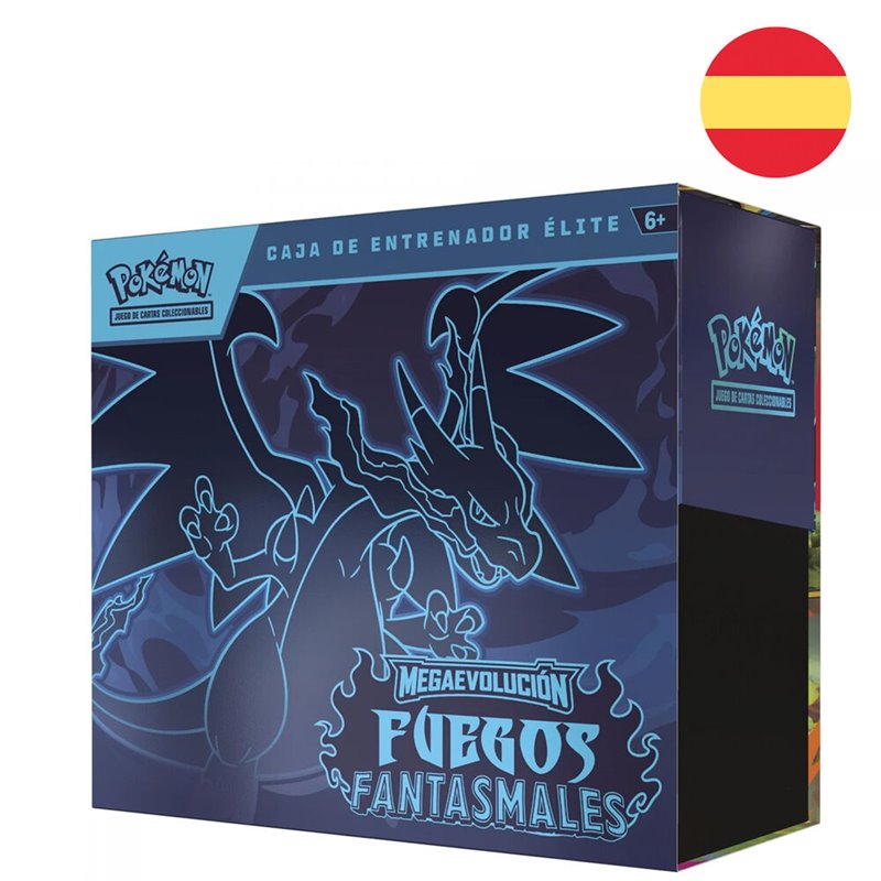Estuche Entrenador Elite juego cartas Fuegos Fantasmales Pokemon español