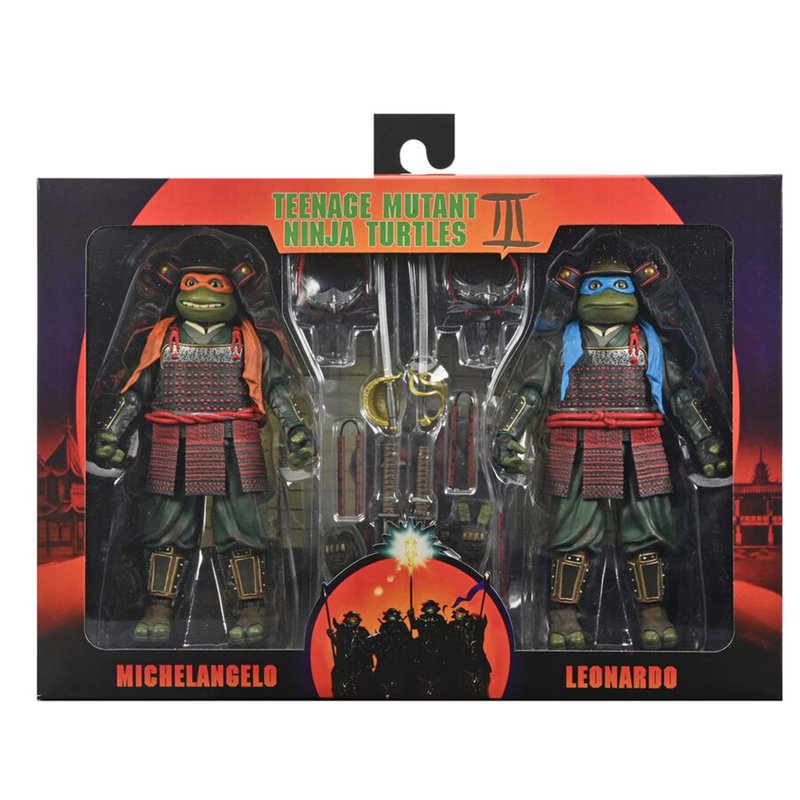 Blister 2 figuras Leonardo & Michelangelo Teenage Mutant Tortugas Ninja 3 18cm