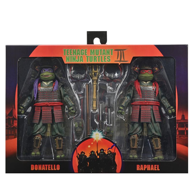 Blister 2 figuras Donatello &38 Raphael Teenage Mutant Tortugas Ninja 3 18cm