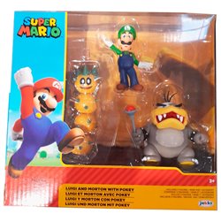 Blister 3 figuras Luigi and Morton Koopa Super Mario Bros 6,5cm