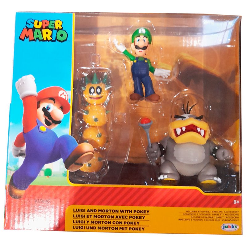 Blister 3 figuras Luigi and Morton Koopa Super Mario Bros 6,5cm