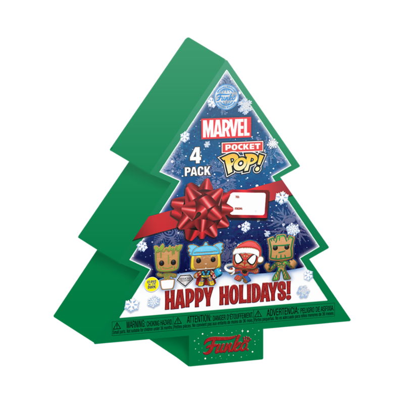 Arbol Navidad con 4 figuras Pocket POP Marvel Tree Holiday Exclusive
