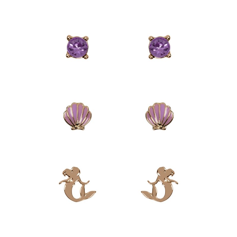 Set 3 Pares de pendientes La Sirenita Disney