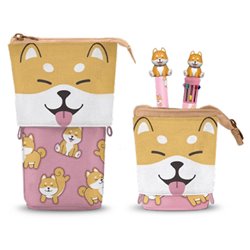 Portatodo Shiba + Boligrafo 10 colores + boligrafo borrable Oh My Pop!