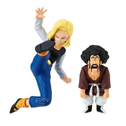 Set 2 figures Android 18 &38 Mr. Satan Match Makers Dragon Ball Z 11-8cm