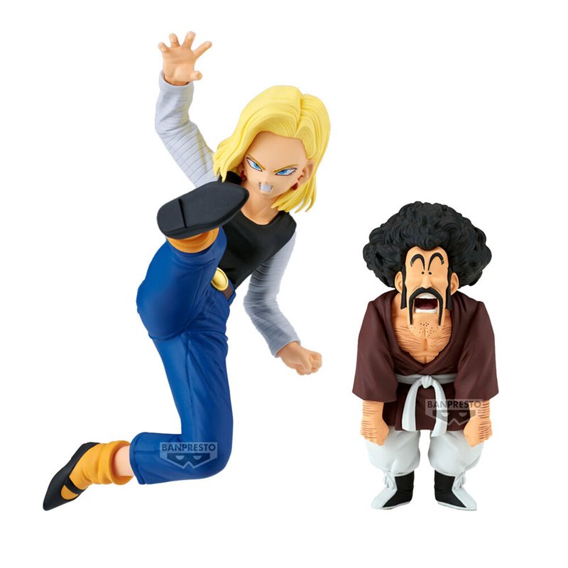 Set 2 figures Android 18 &38 Mr. Satan Match Makers Dragon Ball Z 11-8cm