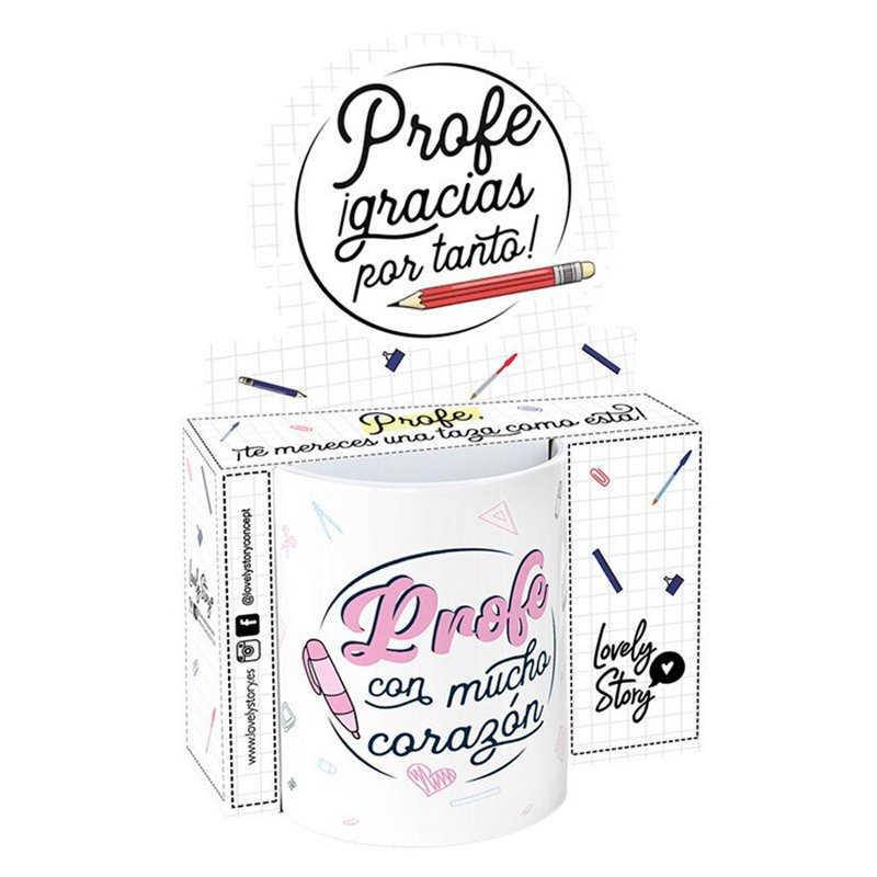 Taza - Profe Con Mucho Corazon 330ml