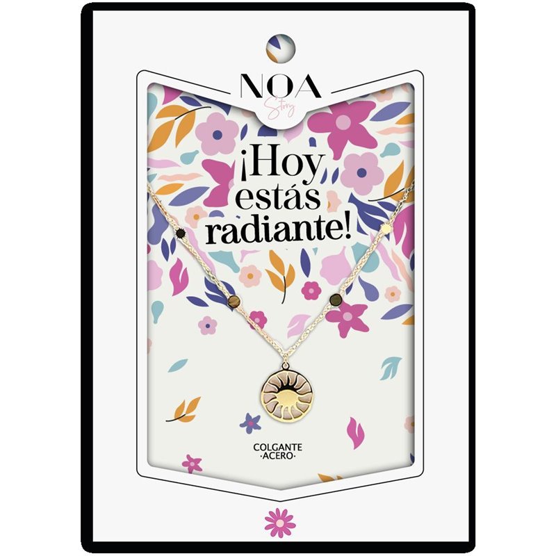Colgante Sol acero dorado - Hoy Estas Radiante