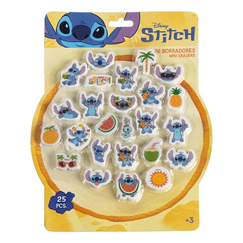 Blister 25 Gomas de borrar Stitch Disney