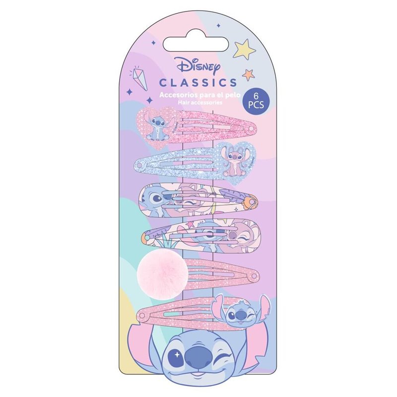 Blister 6 horquillas pelo Stitch Disney
