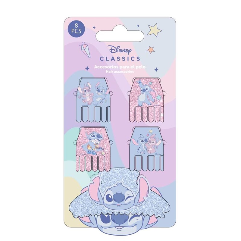 Blister 5 pinzas pelo Stitch Disney