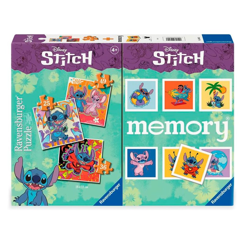 Multipack memory + 3 puzzles Stitch Disney