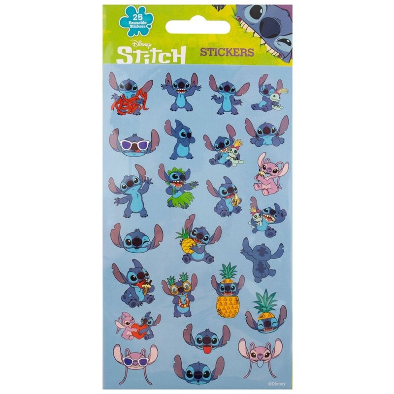 Pegatinas reutilizables Stitch Disney 25pzs