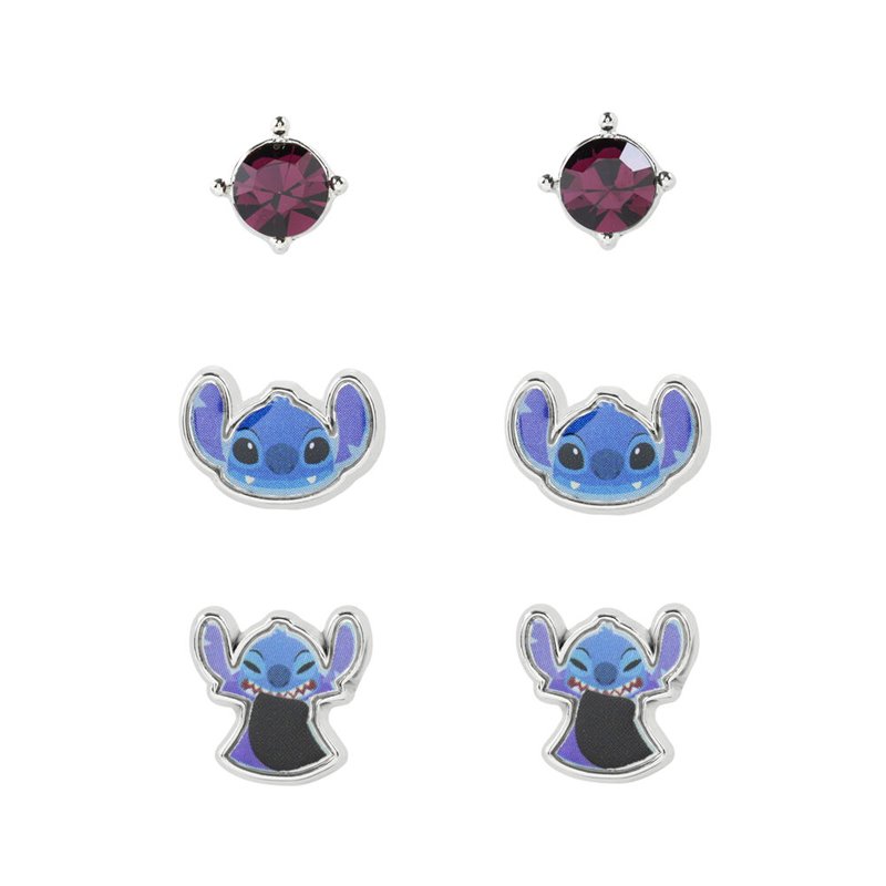 Set 3 Pares de pendientes Stitch Disney