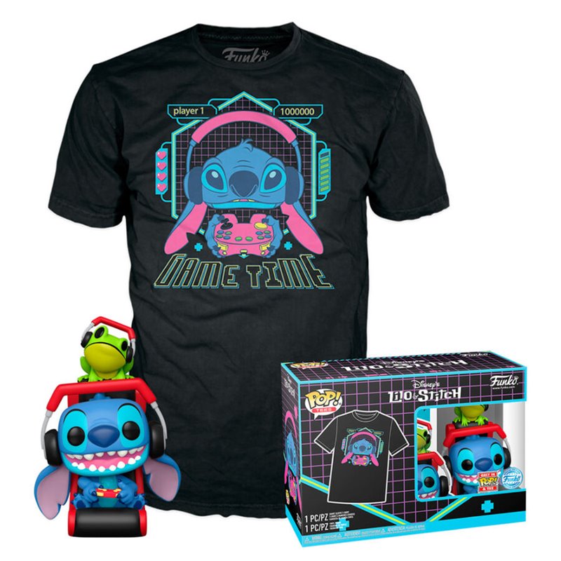 Set figura POP &38 Tee Disney Stitch Gamer Stitch with Frog