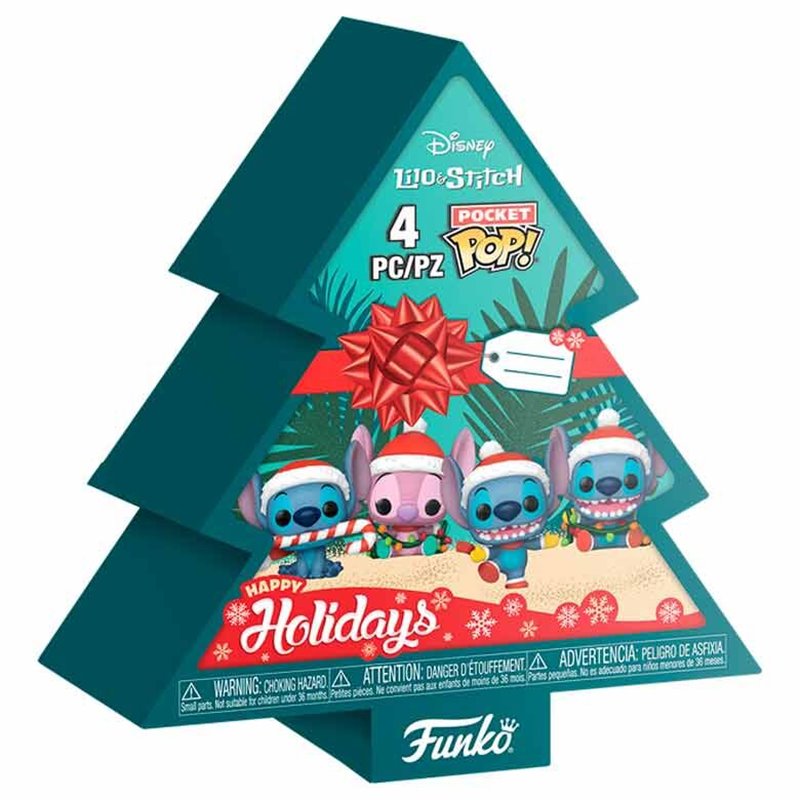 Arbol Navidad con 4 figuras Pocket POP Disney Stitch