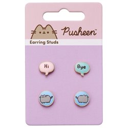 Set 3 pares pendientes Hi Bye Pusheen