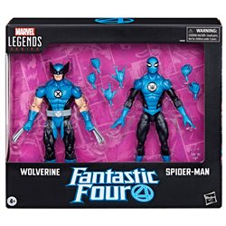 Blister 2 figuras Wolverine Spiderman Los 4 Fantasticos Marvel