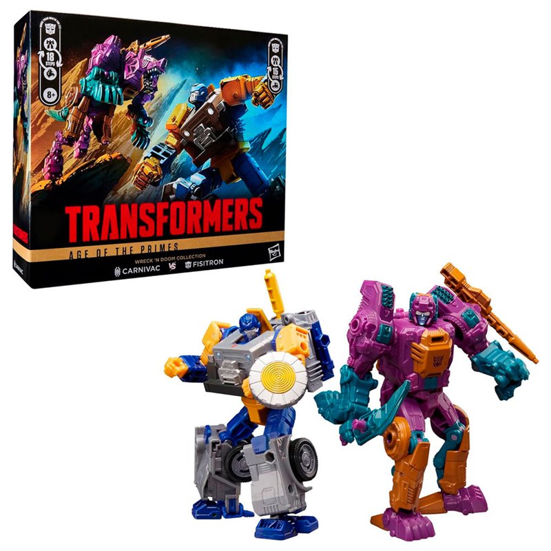 Set 2 figuras Fisitron & Carnivac Transformers Age of The Primes 14cm