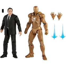 Blister 2 figuras Happy Hogan and Iron Man Mark XXI Iron Man 3 The Infinity Saga Marvel 15cm