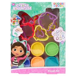 Blister 6 mini botes plastilina + moldes La Casa de Muñecas de Gabby