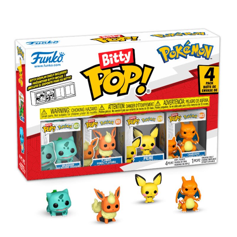 Blister 4 figuras Bitty POP Pokemon Bulbasaur
