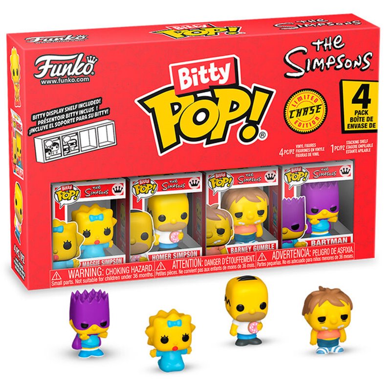 Blister 4 figuras Bitty POP Los Simpsons Maggie
