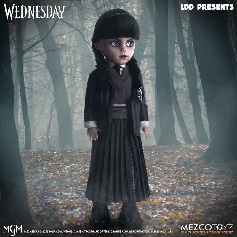 Muñeca Miercoles Uniforme Wednesday Living Dolls 25,5cm