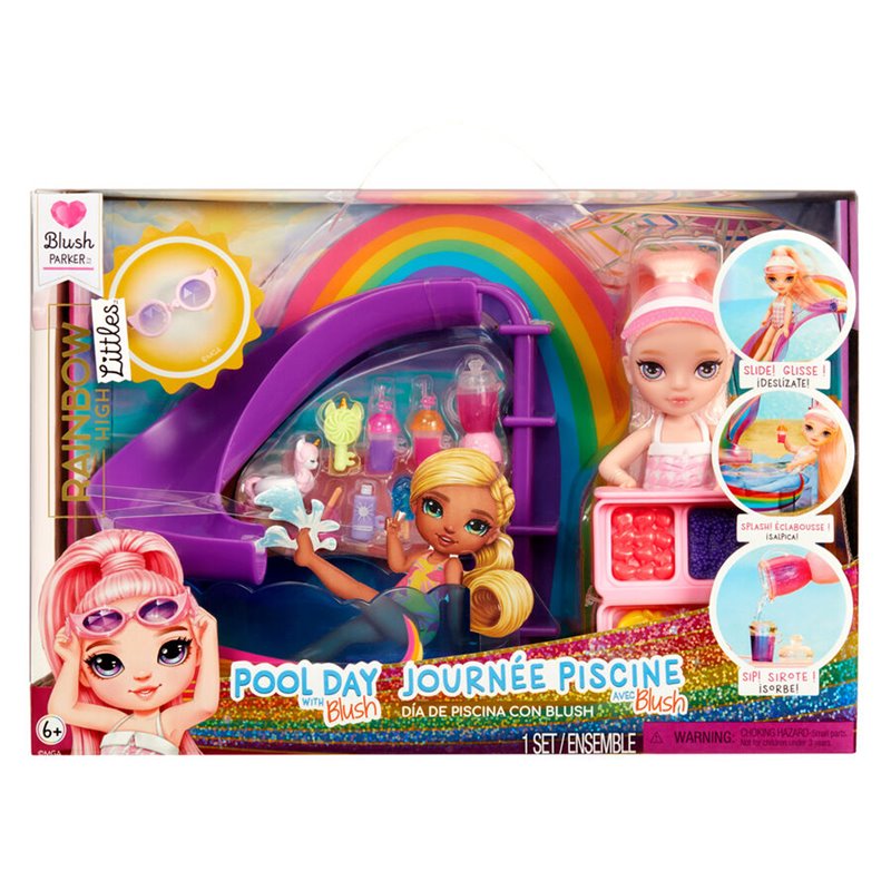 Playset + Muñeca Little Pool Day with Blush Rainbow High