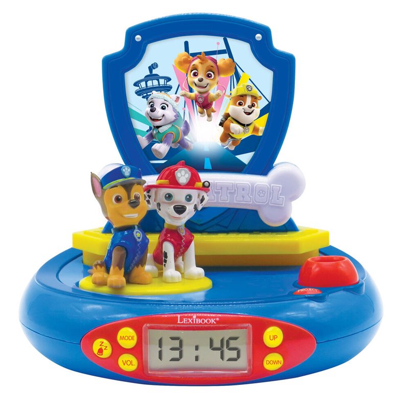 Reloj Despertador Proyector 3D Patrulla Canina Paw Patrol