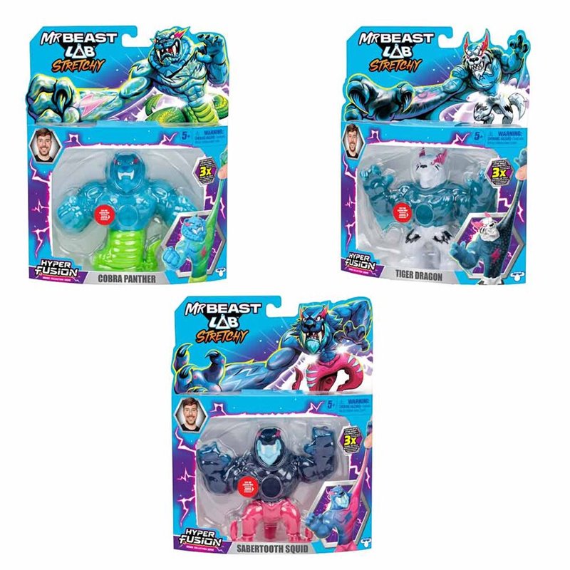 Figura Stretchy Heroes Mr Beast Lab surtido