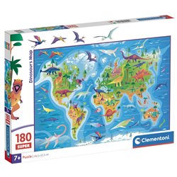 Puzzle super Mapa Dinosaurios 180pzs