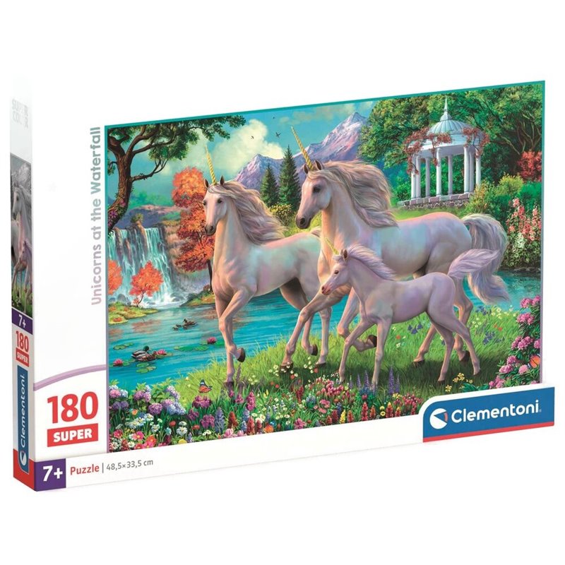 Puzzle super Unicornios en la Cascada 180pzs