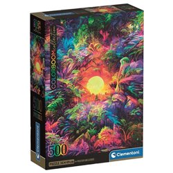 Puzzle Psychedelic Jungle Sunrise Color Boom 500pzs