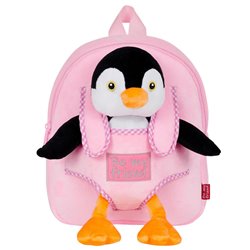 Mochila reversible + peluche Peggie Pinguino 27cm