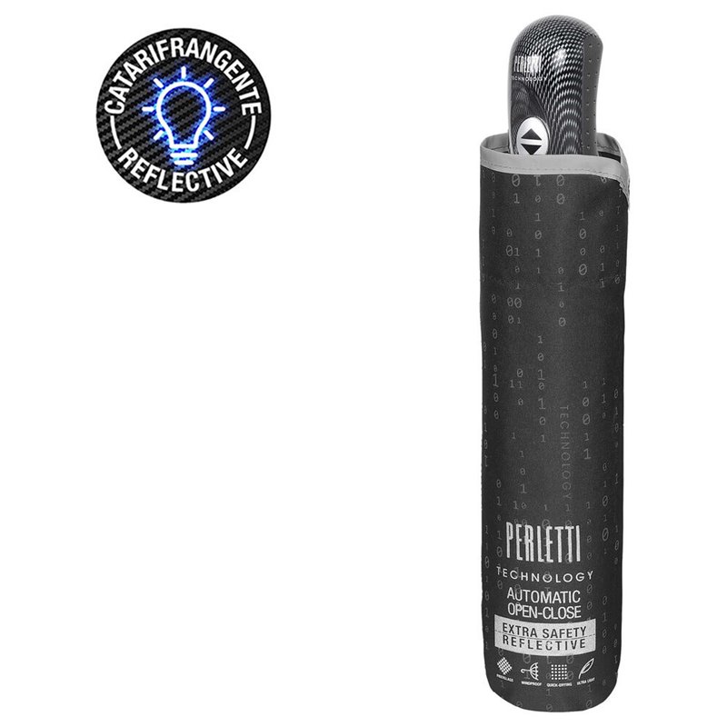 Paraguas plegable automatico negro 58cm