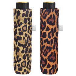 Paraguas plegable manual leopardo 54cm surtido