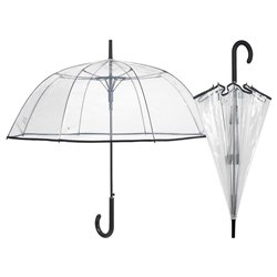 Paraguas automatico Transparente borde negro 61cm surtido