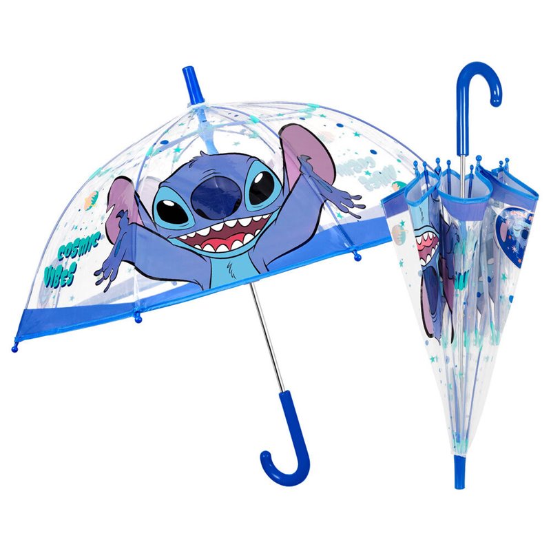 Paraguas manual transparente Stitch Disney 45cm