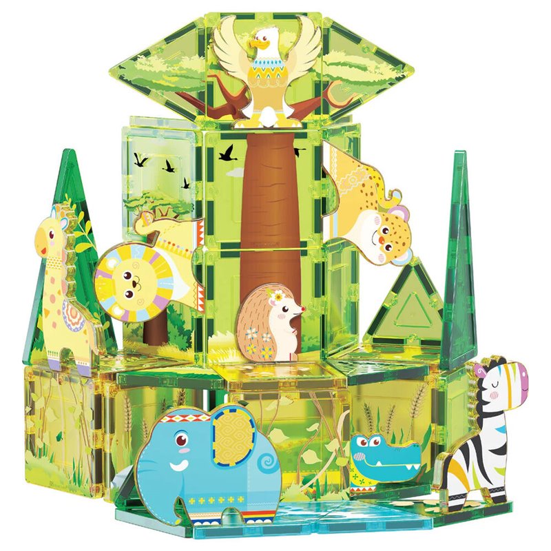 Bloques magneticos Safari + 8 figuras
