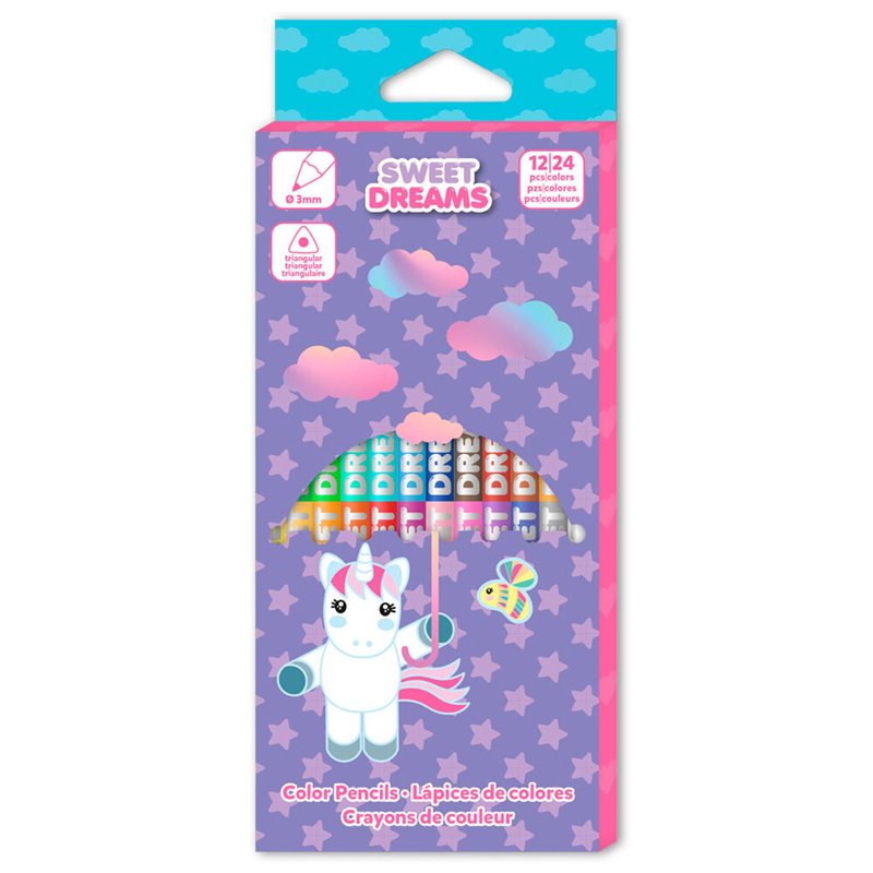 Set lapices de colores Sweet Dreams 12pzs/24colores