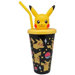 Vaso caña topper 3D Pikachu Pokemon 500ml